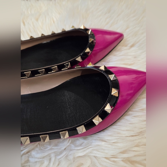 VALENTINO GARAVANI Rockstud Patent Leather Flats – Hot Pink (37 / US 7) - Picture 3 of 16